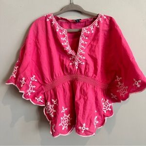 Gap Kids Hot Pink Scallop Embroidery Swim Cover Up 3T